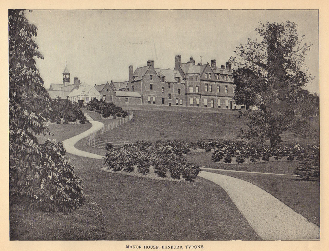 Manor House, Benburb, Tyrone. Ireland 1905 old antique vintage print picture